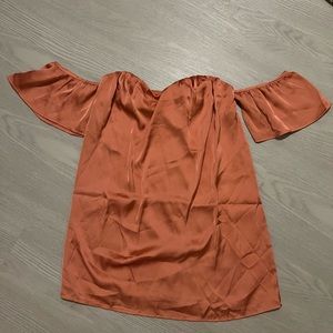 Forever21 coral off the shoulder mini dress